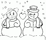 Bonhomme de neige amoureux