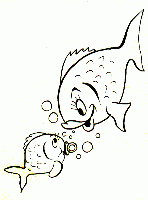 Maman poisson et bébé poisson