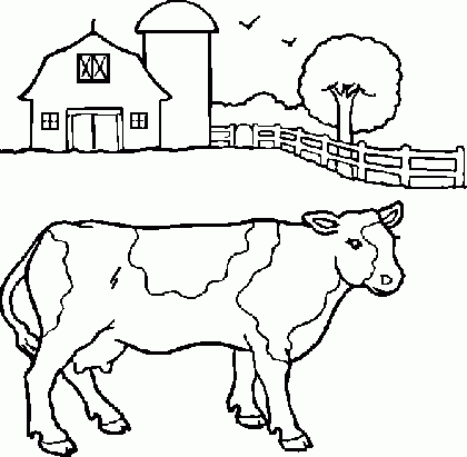 Vache devant la ferme